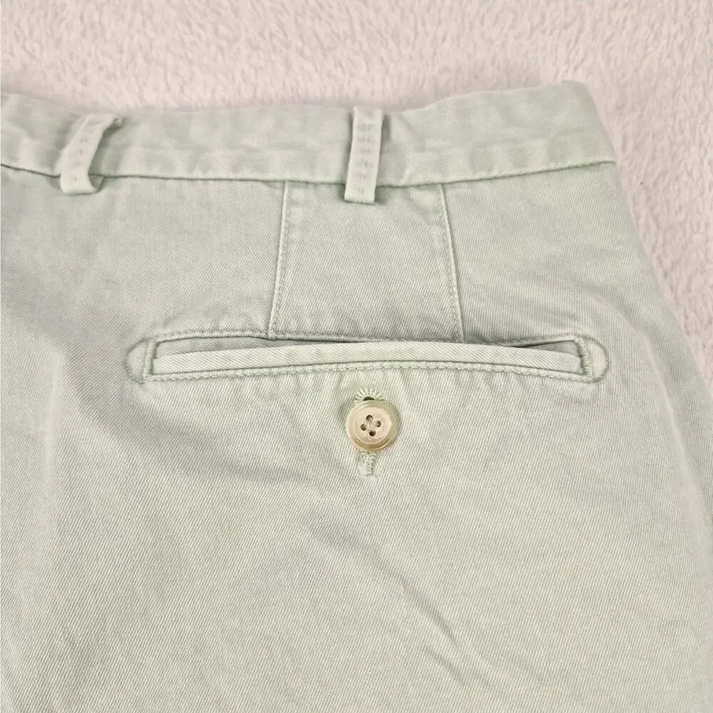 Peter Millar Men's Flat Front Chino Shorts Size 36, Green, Pima Cotton